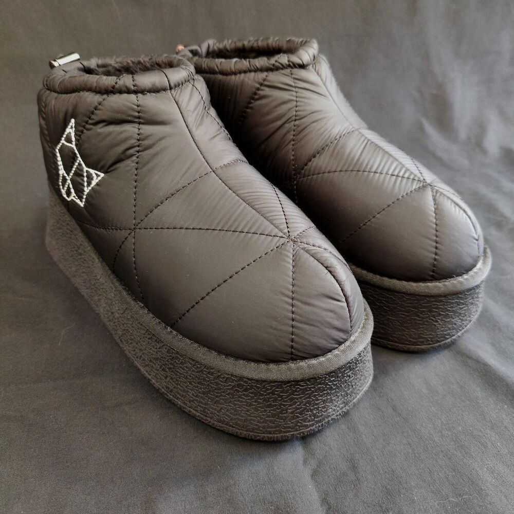 NWOT ♡ Naked Wolfe ♡ Buffy Fur Lined Puffer Platform Boots in Black